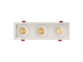 DM202820  Bezz 15-3 Powered by Philips 3x15W 3x1350lm 3000K  60° Engine, 350mA, Matt White,Adj.Deep Recessed Tripel Square Spotlight, IP20.